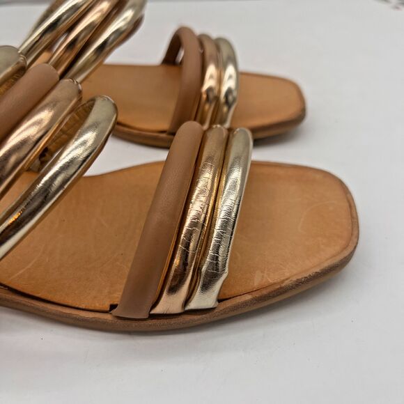 Dolce Vita Women Open Toe Metallic Strappy Slide Sandals Flat Slippers Size 6.5 - Picture 9 of 16